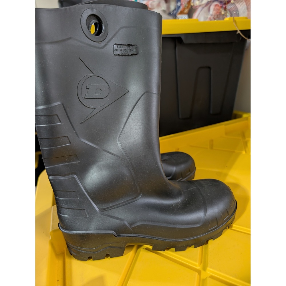 Dunlop Chesapeake Steel Toe Work Boots Black Waterproof Mens 7 Womens 9 USA Made